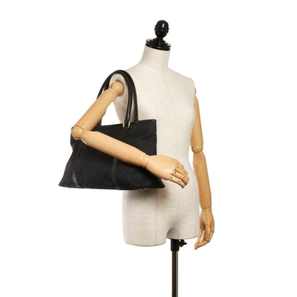Authentic Gucci GG Nylon Canvas Tote Bag Black - Picture 14 of 14